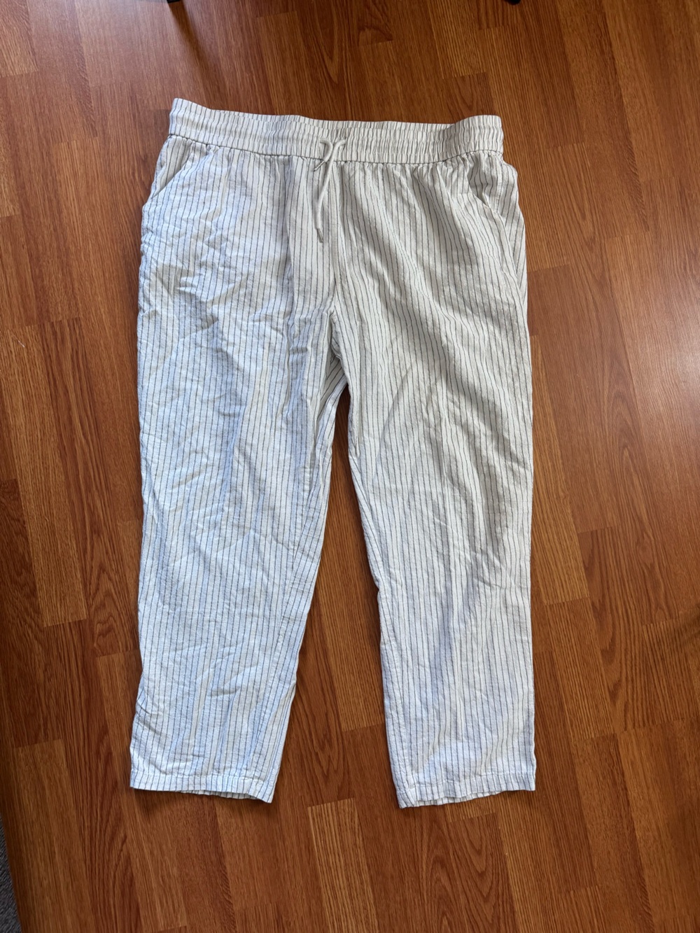 Lightweight White Pinstripe Men's Chinos